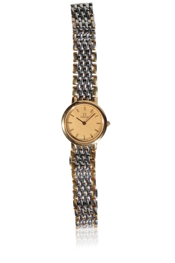 OMEGA DE VILLE LADY'S GOLD PLATED AND STAINLESS STEEL BRACELET WATCH