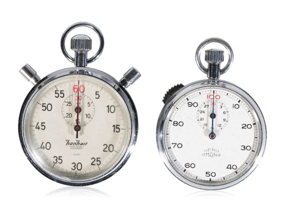 LEMANIA NICKEL-PLATED MILITARY STOPWATCH