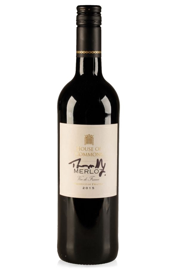 HOUSE OF COMMONS MERLOT, 2015 signed by Prime Minister Theresa May 