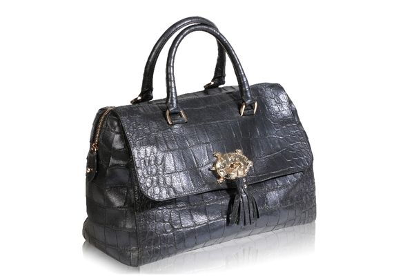 MULBERRY BLACK IRIDESCENT 'TURTLE' SKIN BAG