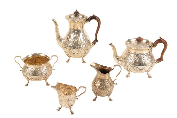 VICTORIAN FOUR-PIECE SILVER TEA SET