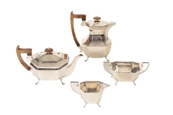 SILVER FOUR-PIECE SILVER TEA SET