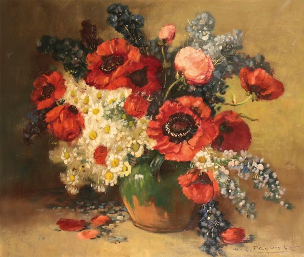 •HENRI JOSEPH PAUWELS (1903-1983) Still life study of flowers