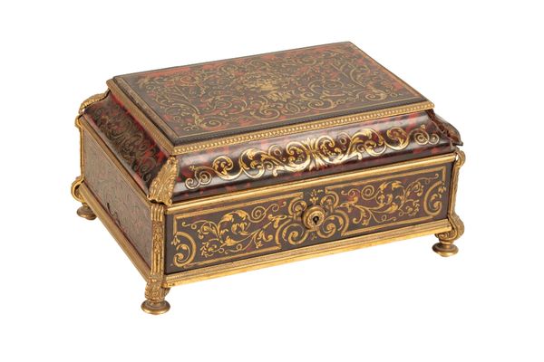 FRENCH GILT BRONZE BOULLE CIGAR BOX