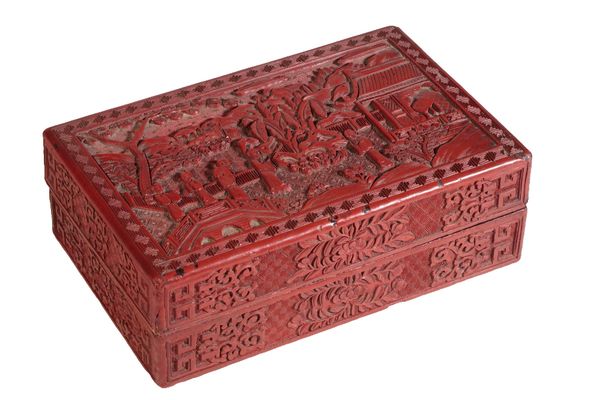 CINNABAR LACQUER BOX AND COVER
