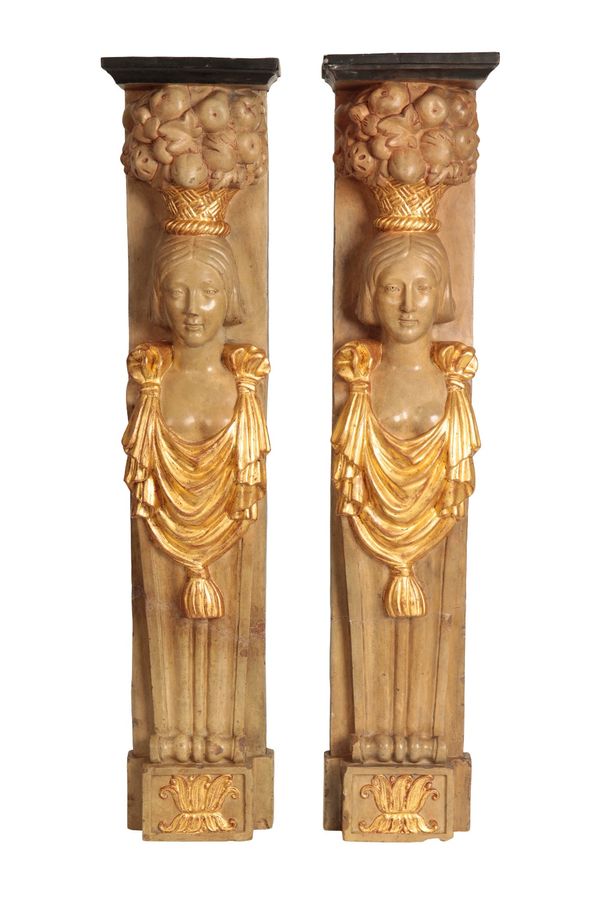 PAIR OF PLASTER NEO CLASSICAL STYLE PILASTERS