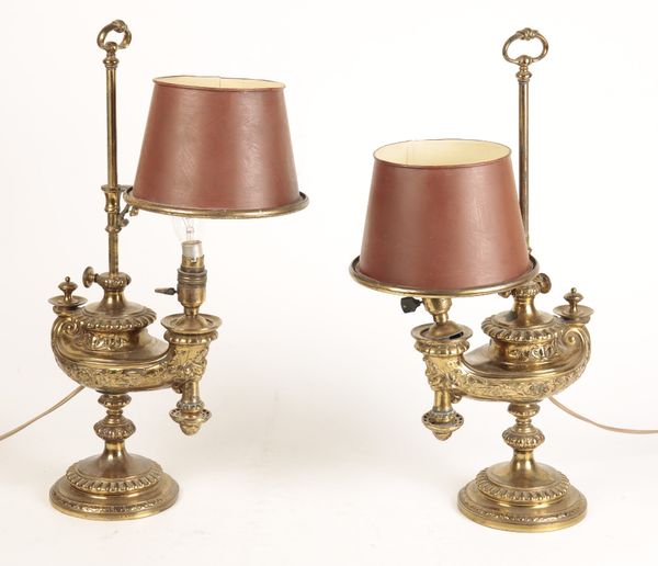 PAIR BRASS TABLE LAMPS