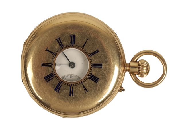 JOHN WALKER OF LONDON: AN 18CT GOLD HALF-HUNTER POCKET WATCH