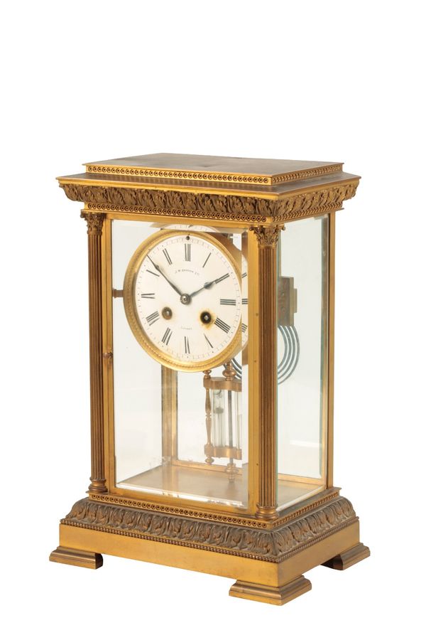 FRENCH FOUR GLASS MANTLE CLOCK