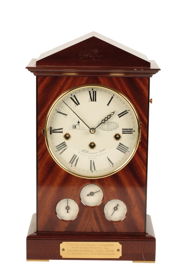 REGENCY STYLE "MILLENNIUM 2000" MAHOGANY MANTEL CLOCK 