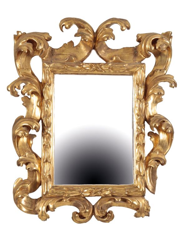 GEORGE III STYLE GILTWOOD AND GESSO WALL MIRROR