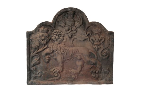 JAMES I STYLE CAST IRON FIRE BACK