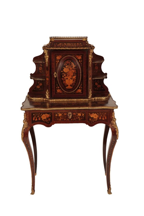 LOUIS XV STYLE FLORAL MARQUETRY SIDE CABINET