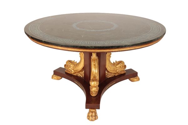 REGENCY STYLE MAHOGANY AND PARCEL-GILT CENTRE TABLE