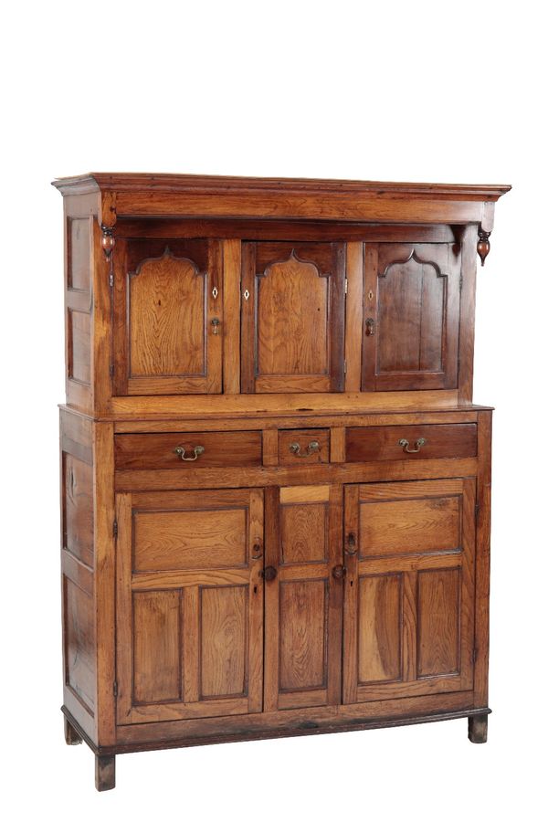 GEORGE III OAK COURT CUPBOARD