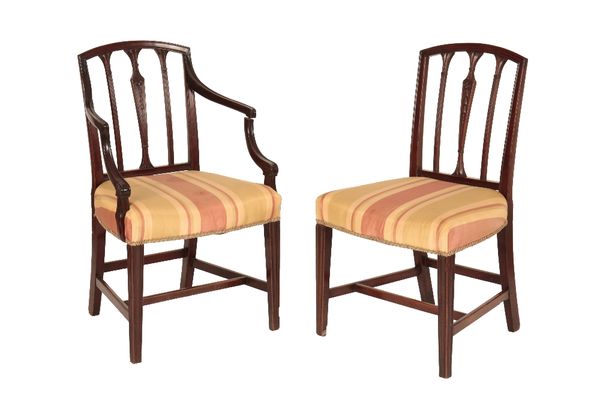 SET OF EIGHT GEORGE III STYLE MAHOGANY DINING CHAIRS