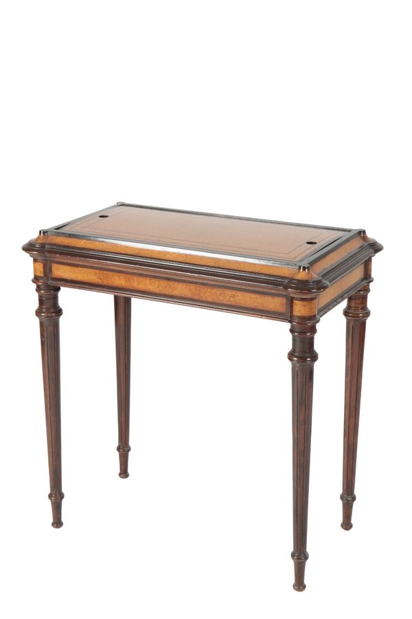 VICTORIAN AMBOYNA JARDINIERE TABLE