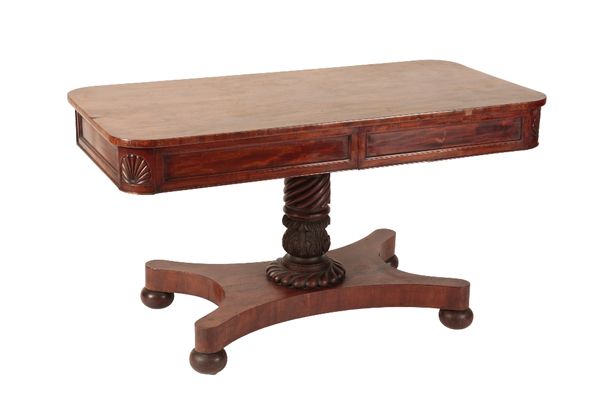 GEORGE III MAHOGANY LIBRARY TABLE