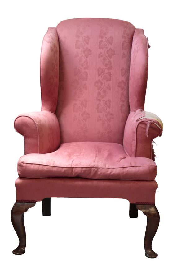 GEORGE III YEW WING ARM CHAIR