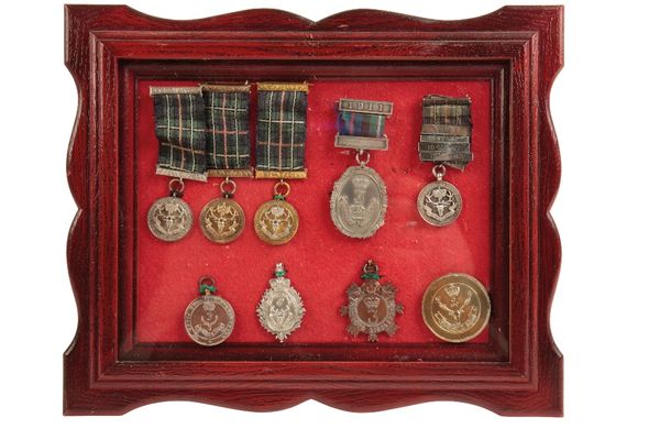 FRAME OF ASSOCIATION BADGES AND MEDALS