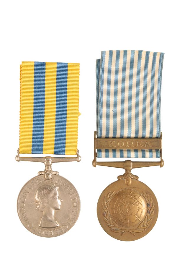 A QUEENS KOREA MEDAL & NATO TO PTE J RILEY DURHAM LIGHT INFANTRY