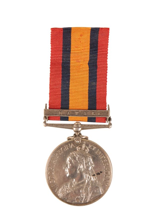 A QUEENS SOUTH AFRICA MEDAL TO PTE DOUGHERTY DLI