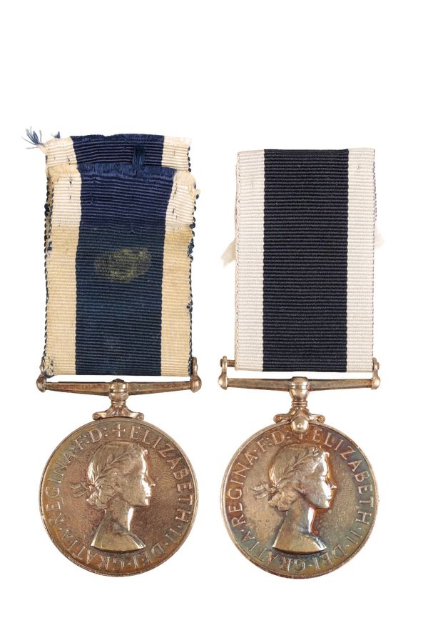 TWO ELIZABETH 2ND NAVAL LONG SERVICE GOOD CONDUCT MEDALS