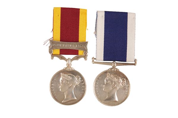 ROYAL NAVY WIDE SUSPENDER LSGC WITH CHINA MEDAL TO R GIBBS RM 24 YEARS