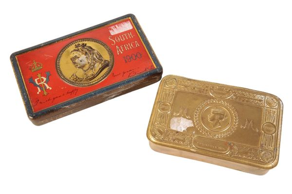 PRINCESS MARY TIN 1914 AND A BOER WAR CHOCOLATE TIN DATED 1900