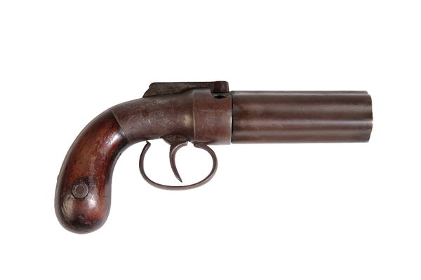 SIX SHOT SELF-COCKING PEPPERBOX REVOLVER