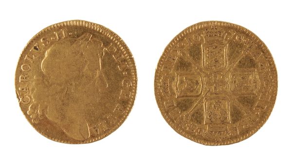 CHARLES II GOLD GUINEA, 1679  