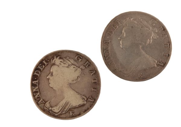 TWO QUEEN ANNE HALF CROWNS