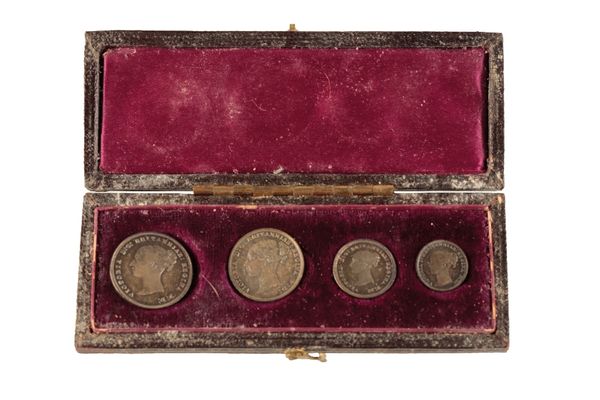 MAUNDY COIN SET 1887, IN CONTEMPORARY CASE