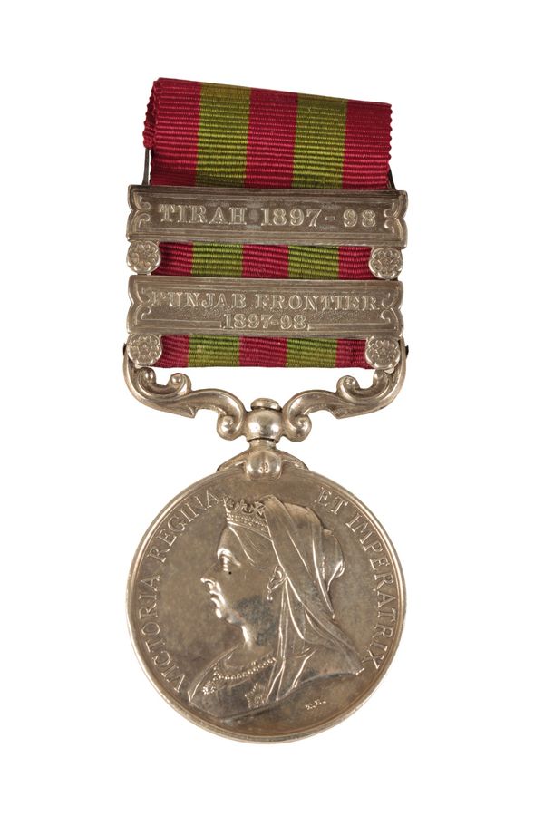 TWO CLASP 1895 INDIAN GENERAL SERVICE MEDAL TO 4449 PTE G W PHILLIPS SUSSEX REGIMENT
