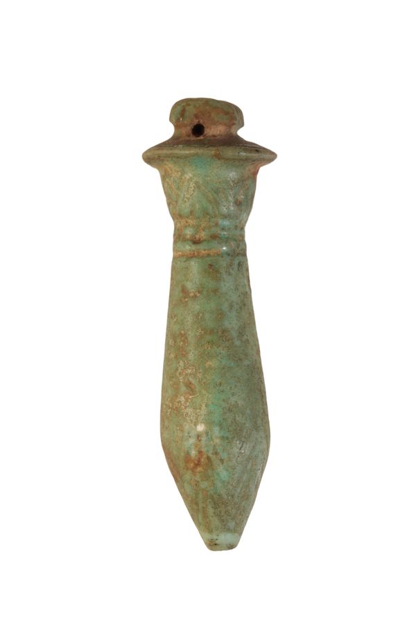 EGYPTIAN FAIENCE PAPYRUS SCEPTRE AMULET