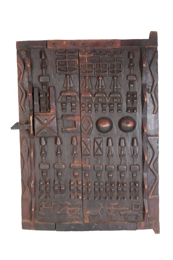 CARVED WOOD DOGON GRANARY DOOR