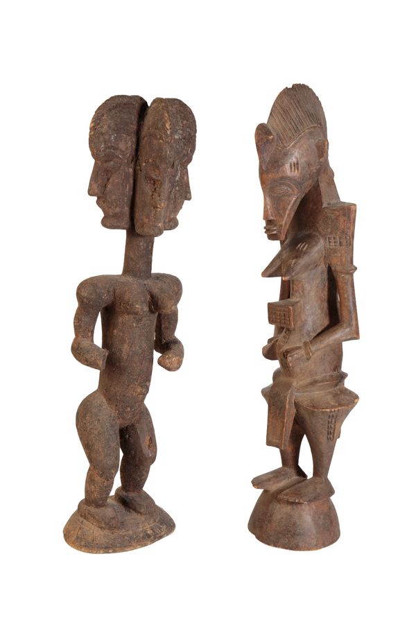 TWO AFRICAN CARVED FIGURES