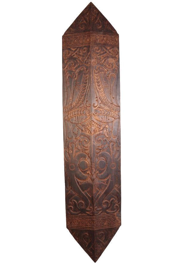 CARVED WOOD DAYAK ORNAMENTAL SHIELD