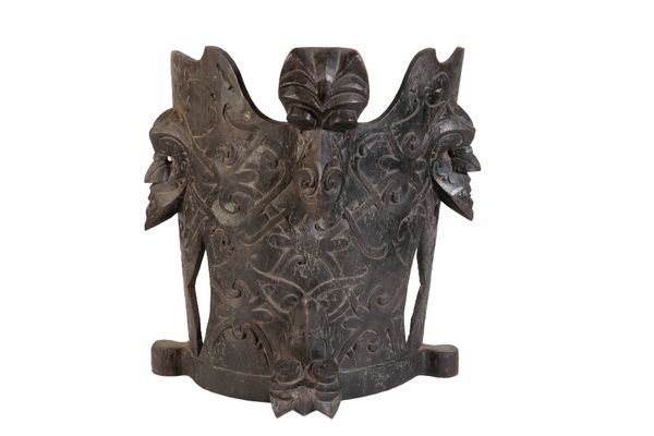 CARVED WOOD DAYAK BABY CARRIER