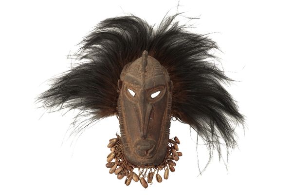 TRIBAL MASK WITH INLAID SHELL EYES