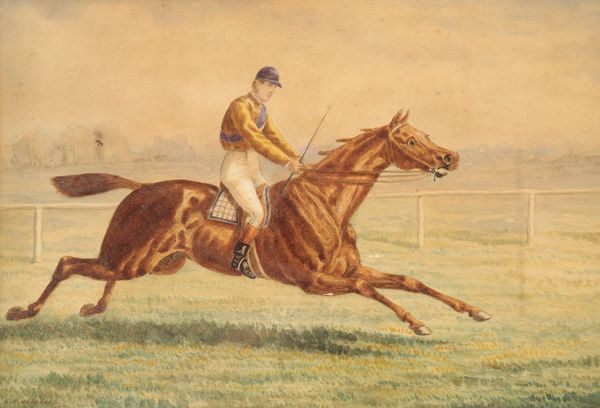 EDWARD BENJAMIN HERBERTE (1857-1893) A STUDY OF A RACEHORSE IN FULL GALLOP WITH JOCKEY UP