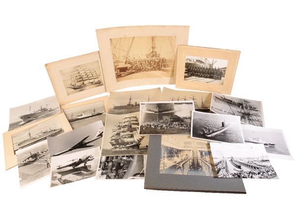 COLLECTION OF BLACK AND WHITE SHIPPING PHOTOGRAPHS