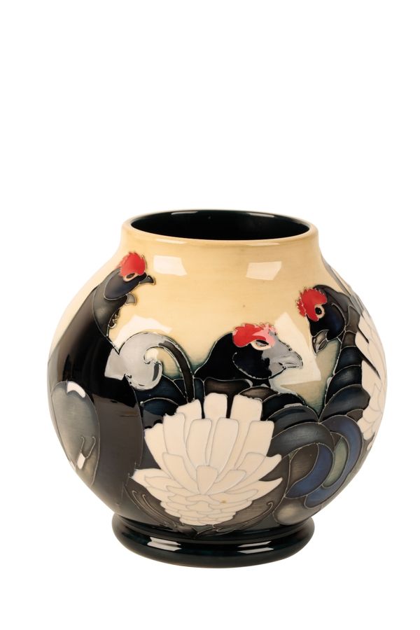 MOORCROFT: A "Black Grouse" trial vase