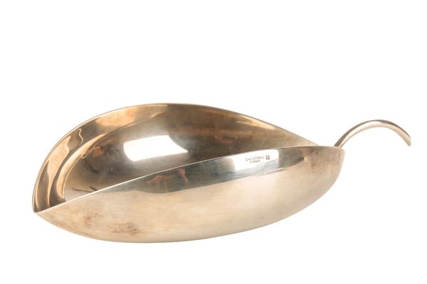 •LINO SABATTINI FOR CHRISTOFLE: A SILVER PLATED "FOGLIA" DISH