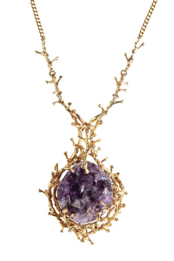 DAVID DEAKIN: A MODERNIST AMETHYST GEODE PENDANT