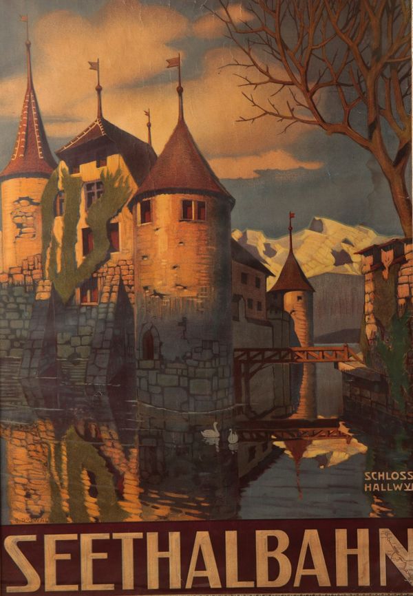 AFTER OSKAR DOSWALD (1887-1966) ''SEETHALBAHN, SCHLOSS HALLWYL"