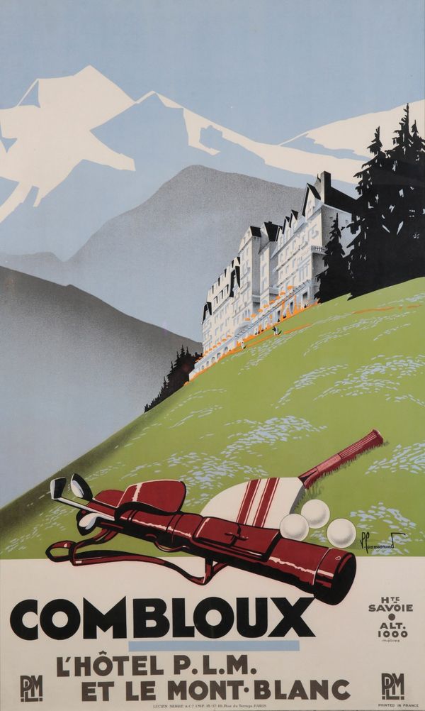 •AFTER PIERRE COMMARMOND (1897-1983) 'Combloux, L'Hotel P.L.M. et la Mont Blanc'