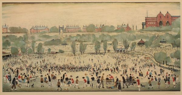 •LAURENCE STEPHEN LOWRY (1887-1976) 'Peel Park, Salford'