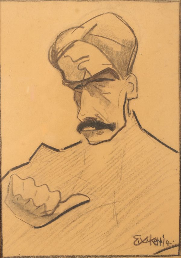 •EDMOND XAVIER KAPP (1890-1978) Bust length portrait of a moustachioed gentleman