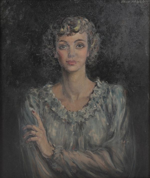 •VASCO LAZZOLO (VICTOR LAZZOLA) (1915-1984) A half length portrait of a young lady